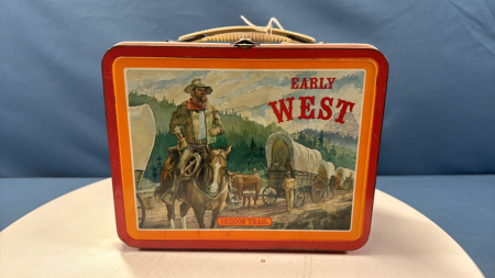 Early West Oregon Trail Tin Lunch Box