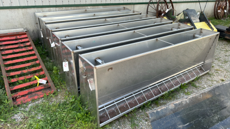 6 -Stainless Double Sided Pig Feeders -8ft Long