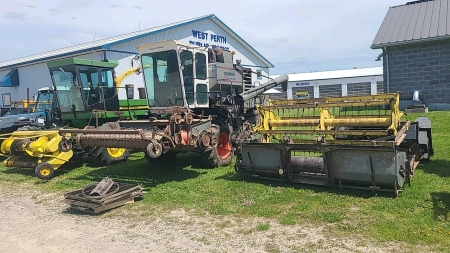 Allis Chalmers Gleaner K Combine and 3 Heads