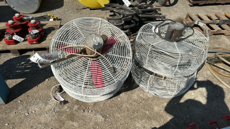 3 -24in Barn Fans & 1 Spare Cage