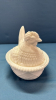 White Milk Glass Greentown Hen on the Nest - 6