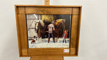 Heavy Horse Picture By Jim Daly in Pine Frame