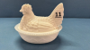 White Milk Glass Greentown Hen on the Nest