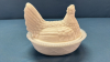 White Milk Glass Greentown Hen on the Nest - 5