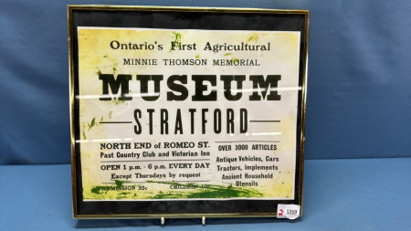 Early Stratford Museum Advertising Poster