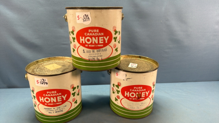 3 -8lb Honey Pails -See Notes