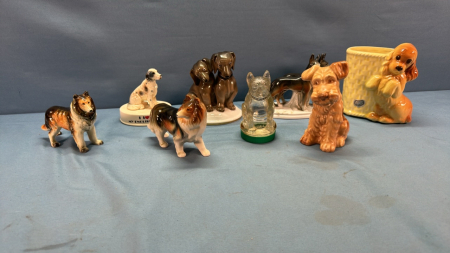 8 Assorted Dog Figurines -See Notes