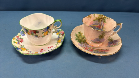 2 Aynsley Tea Cups and Saucers -1 Has Hairline