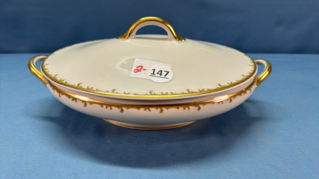 Limoges Oval Covered Bowl -11in Long