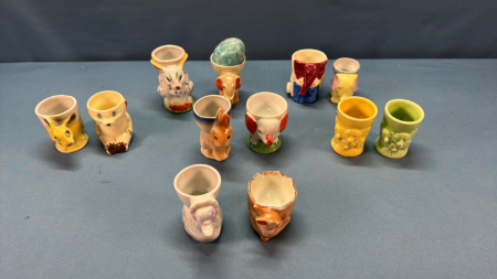 12 Assorted Egg Cups -Animal Themed