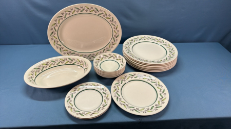 Part Set of Royal Doulton Almond Willow Dishes