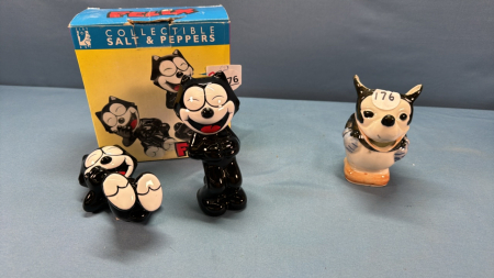 Mickey Mouse Creamer & Felix The Cat Salt & Pepper