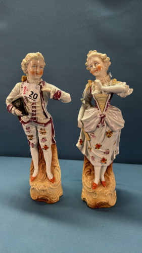 Pair of Glazed Victorian Figurines