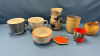 Assorted China and Stoneware Cups and Pitchers