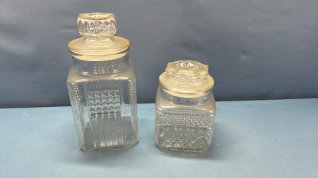 2 Unmatched Glass Counter Jars