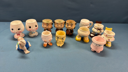 Approx. 13 'People' Themed Egg Cups -See Notes