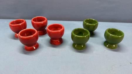 7 Pottery Egg Cups