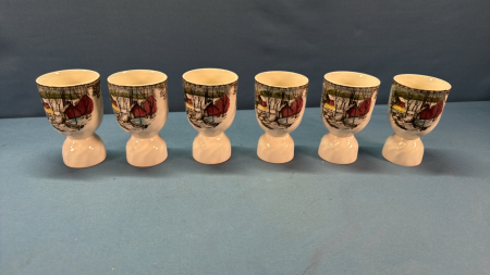 6 Matching Johnson Bros. Double Egg Cups