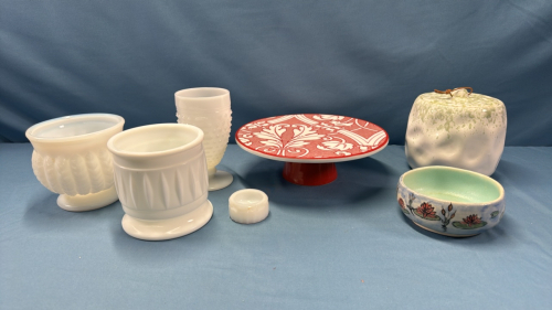 Assorted Milk Glass and Ceramics Lot