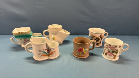 6 Vintage Shaving Mugs