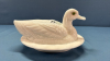 Milk Glass Challinor Wavy Duck Covered Dish - 6