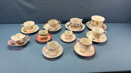 10 Assorted Tea Cups and Saucers -See Notes