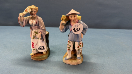 2 German Figurines with Asian Motif