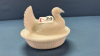 Signed Milk Glass McKee Turkey on Nest -See Notes - 7