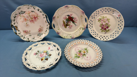 5 German Porcelain Decorator Plates