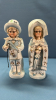 2 Bisque Victorian Scholar Figurines