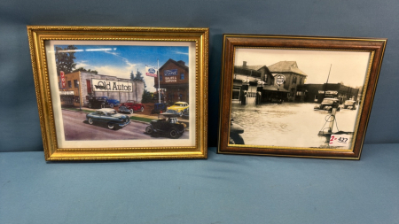 Framed 1930s St. Marys ON Flood Scene etc.