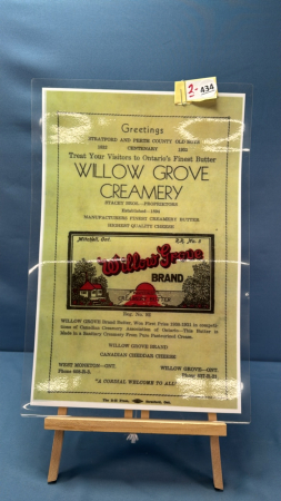 Willow Grove Creamery Ad -1932 Old Boys Reunion