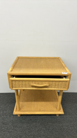 Rattan Night Table with Drawer