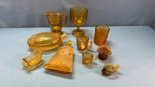 Amber Glass Lot -See Notes