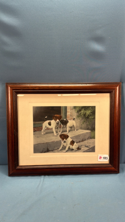 Framed Puppy Print by S. Wright