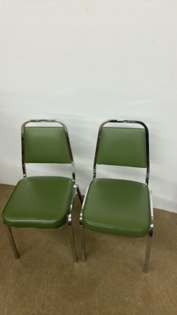 2 Chrome Framed Stacking Chairs