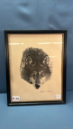 Albert Casson Framed Wolf Print