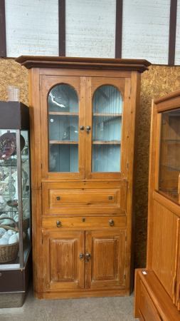 Pine 2 Piece Corner Cupboard