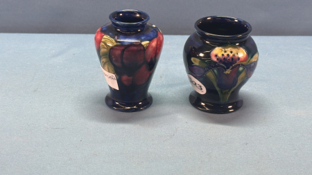 2 Small Moorcroft Pottery Vases