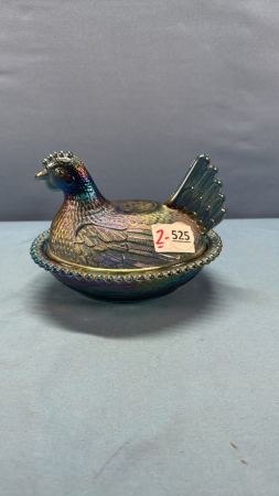 Carnival Glass Hen on the Nest