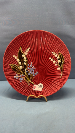 Schramberg Majolica Lily-of-the-Valley Plate