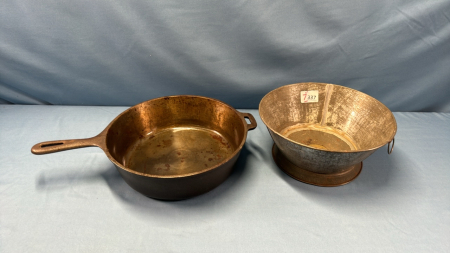 Cast Iron Frying Pan and Milk Sieve