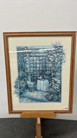 Victorian Garden Print in Oak Frame