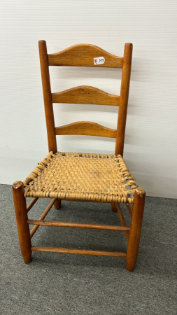 Ladder Back Chair with Woven Rush Seat