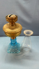 Amber and Blue Glass Moon and Star Oil Lamp - 4