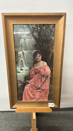 Victorian Lady by Waterfall Print