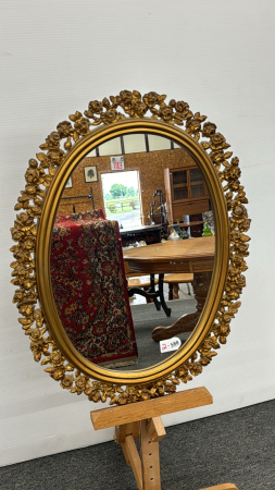 Gold Framed Oval Mirror