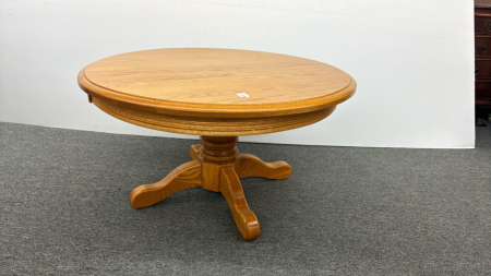 36in Round Oak Coffee Table