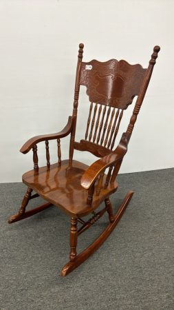 Repro Wooden Press Back Rocking Chair