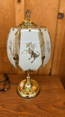 Brass Plated Table Lamp -Unicorn Motif